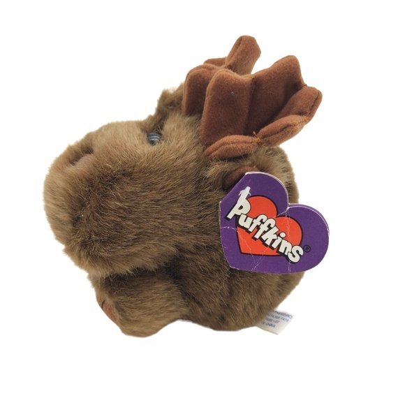 Vtg Puffkins Swibco GUS THE MOOSE Plush ANIMAL 1994 w/Tags 5" Woodland Mini Toy - Picture 2 of 9
